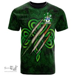 ScotsTee Shop Irish Kidd Coat of Arms Irish T Shirt Irish In Me Shamrock Scratch