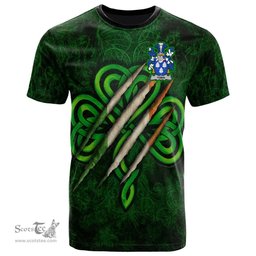 ScotsTee Shop Irish Tobin Coat of Arms Irish T Shirt Irish In Me Shamrock Scratch
