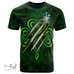 ScotsTee Shop Irish Ticheborne Coat of Arms Irish T Shirt Irish In Me Shamrock Scratch