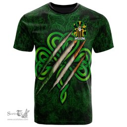 ScotsTee Shop Irish Farley or O Farley Coat of Arms Irish T Shirt Irish In Me Shamrock Scratch