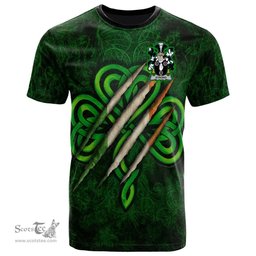 ScotsTee Shop Irish Strong Coat of Arms Irish T Shirt Irish In Me Shamrock Scratch
