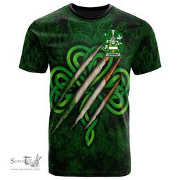 ScotsTee Shop Irish McKenna or Kennagh Coat of Arms Irish T Shirt Irish In Me Shamrock Scratch