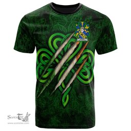 ScotsTee Shop Irish Tuthill Coat of Arms Irish T Shirt Irish In Me Shamrock Scratch