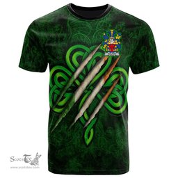 ScotsTee Shop Irish Walron Coat of Arms Irish T Shirt Irish In Me Shamrock Scratch