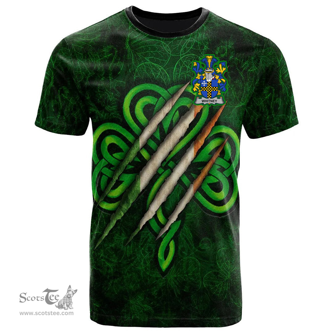 ScotsTee Shop Irish Whitney Coat of Arms Irish T Shirt Irish In Me Shamrock Scratch