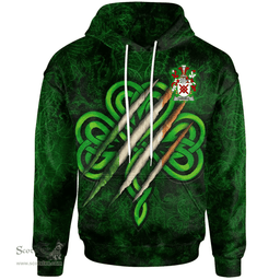 ScotsTee Shop Irish Cardell Coat of Arms Irish Hoodie Irish In Me Shamrock Scratch