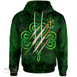 ScotsTee Shop Irish Bramhall Coat of Arms Irish Hoodie Irish In Me Shamrock Scratch