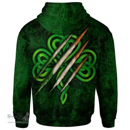ScotsTee Shop Irish Dermond or O'Dermond Coat of Arms Irish Hoodie Irish In Me Shamrock Scratch