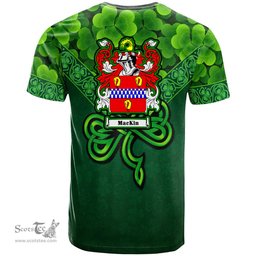 ScotsTee Shop Irish Mackin Coat of Arms Irish T Shirt Irish Shamrock Triangle Style