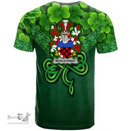 ScotsTee Shop Irish Micklethwait Coat of Arms Irish T Shirt Irish Shamrock Triangle Style