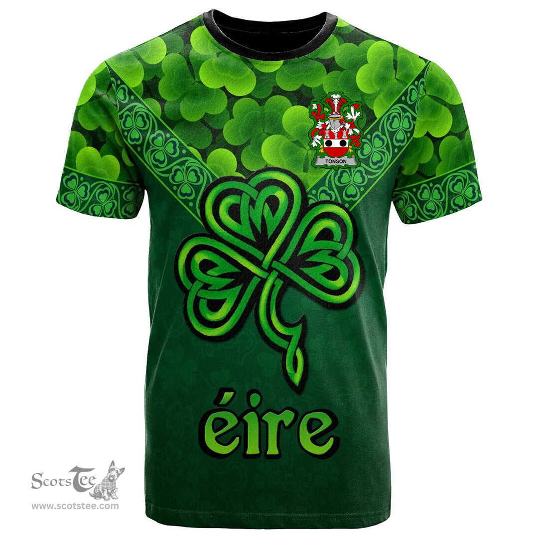 ScotsTee Shop Irish Tonson Coat of Arms Irish T Shirt Irish Shamrock Triangle Style