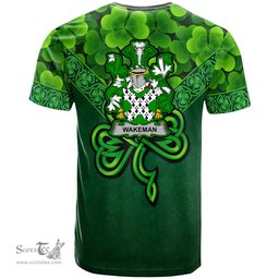 ScotsTee Shop Irish Wakeman Coat of Arms Irish T Shirt Irish Shamrock Triangle Style
