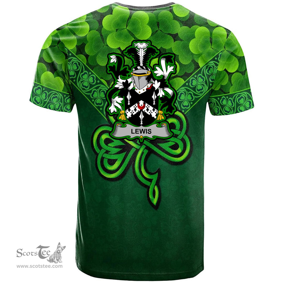 ScotsTee Shop Irish Lewis Coat of Arms Irish T Shirt Irish Shamrock Triangle Style