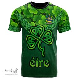 ScotsTee Shop Irish Fitz Eustace Coat of Arms Irish T Shirt Irish Shamrock Triangle Style