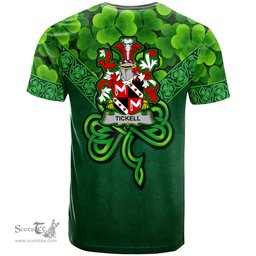 ScotsTee Shop Irish Tickell Coat of Arms Irish T Shirt Irish Shamrock Triangle Style
