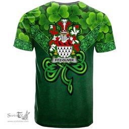 ScotsTee Shop Irish Fitz Oliver Coat of Arms Irish T Shirt Irish Shamrock Triangle Style
