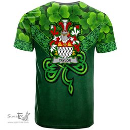 ScotsTee Shop Irish Taylor Coat of Arms Irish T Shirt Irish Shamrock Triangle Style