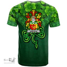 ScotsTee Shop Irish Simpson Coat of Arms Irish T Shirt Irish Shamrock Triangle Style