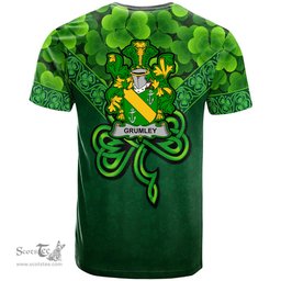 ScotsTee Shop Irish Grumley Coat of Arms Irish T Shirt Irish Shamrock Triangle Style