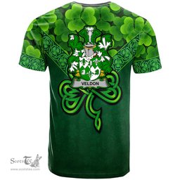ScotsTee Shop Irish Veldon Coat of Arms Irish T Shirt Irish Shamrock Triangle Style