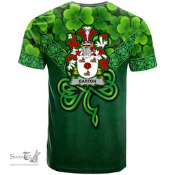 ScotsTee Shop Irish Barton Coat of Arms Irish T Shirt Irish Shamrock Triangle Style