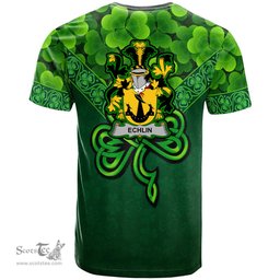 ScotsTee Shop Irish Echlin Coat of Arms Irish T Shirt Irish Shamrock Triangle Style