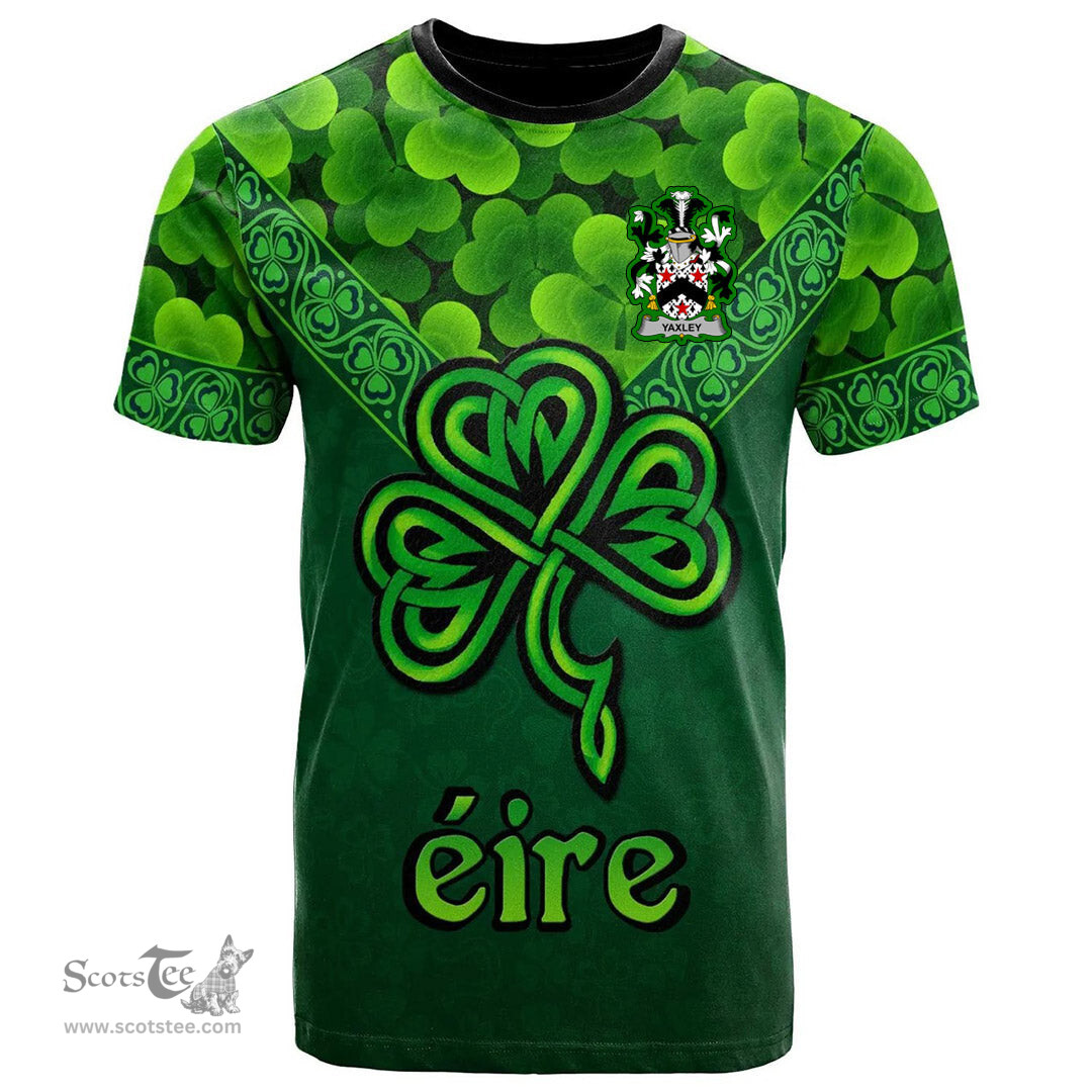 ScotsTee Shop Irish Yaxley Coat of Arms Irish T Shirt Irish Shamrock Triangle Style
