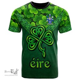 ScotsTee Shop Irish McFetridge Coat of Arms Irish T Shirt Irish Shamrock Triangle Style