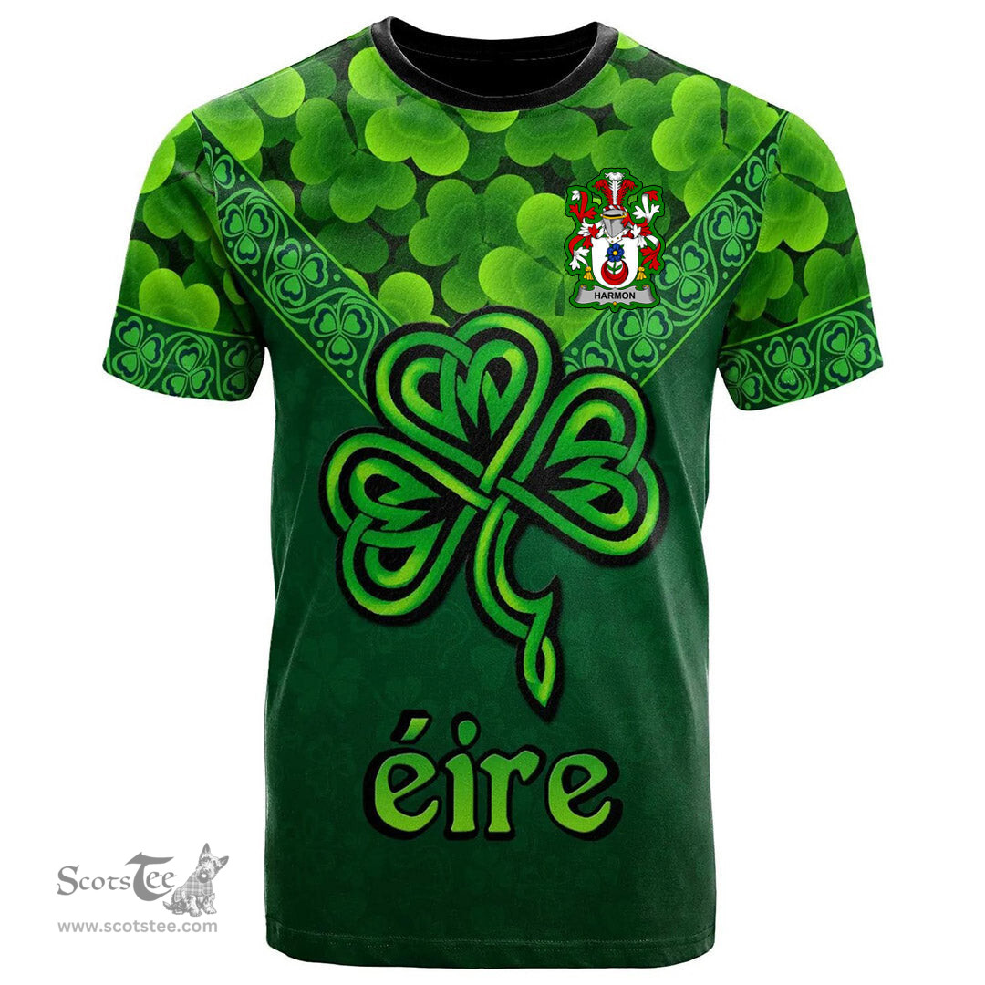 ScotsTee Shop Irish Harmon Coat of Arms Irish T Shirt Irish Shamrock Triangle Style