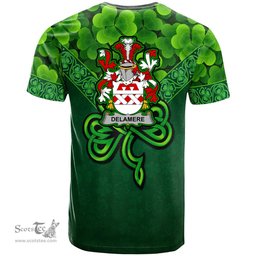 ScotsTee Shop Irish Delamere Coat of Arms Irish T Shirt Irish Shamrock Triangle Style