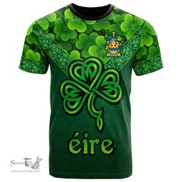 ScotsTee Shop Irish Mecham Coat of Arms Irish T Shirt Irish Shamrock Triangle Style