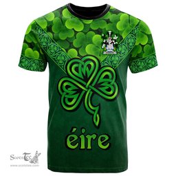ScotsTee Shop Irish Rawson Coat of Arms Irish T Shirt Irish Shamrock Triangle Style
