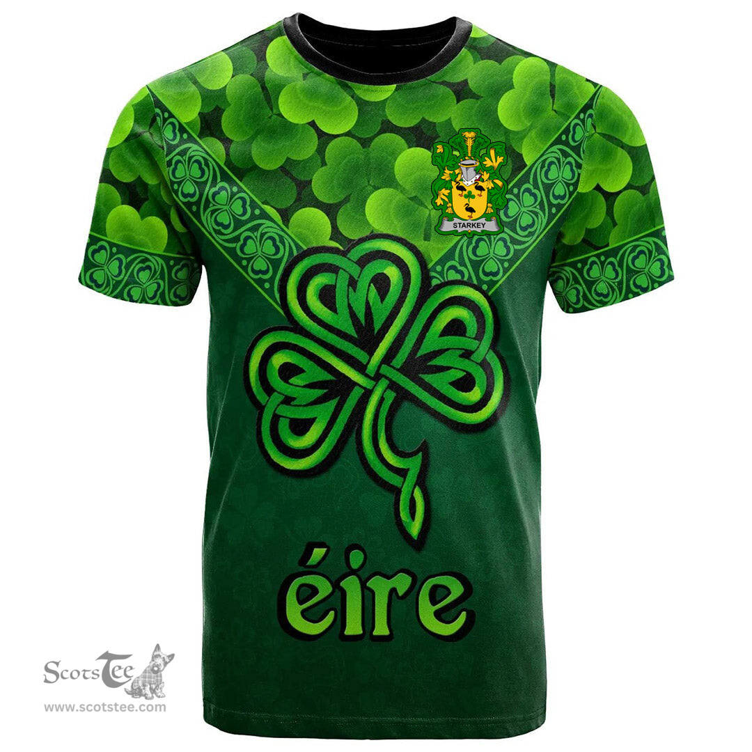 ScotsTee Shop Irish Starkey Coat of Arms Irish T Shirt Irish Shamrock Triangle Style