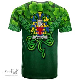 ScotsTee Shop Irish Walron Coat of Arms Irish T Shirt Irish Shamrock Triangle Style