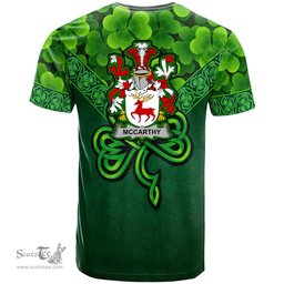 ScotsTee Shop Irish McCarthy Coat of Arms Irish T Shirt Irish Shamrock Triangle Style