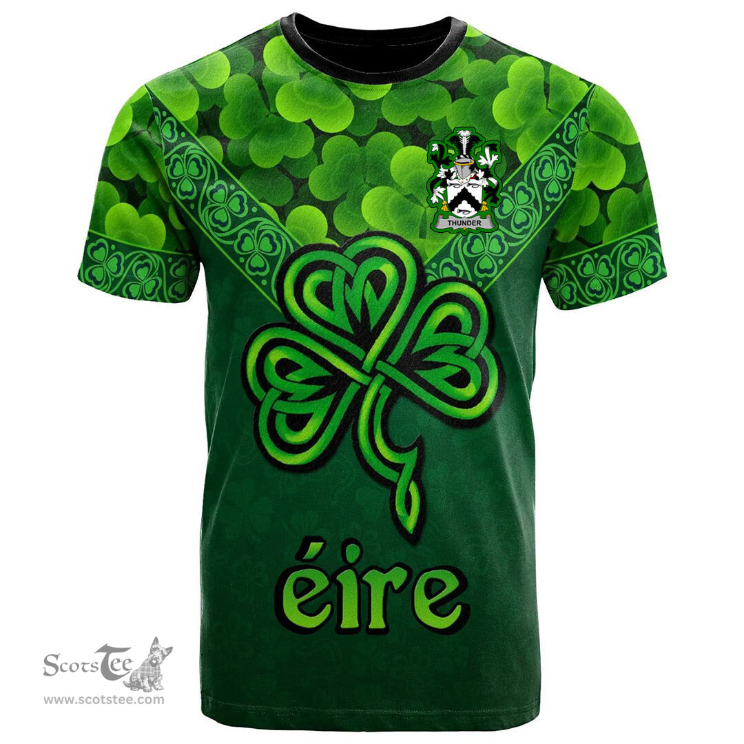 ScotsTee Shop Irish Thunder Coat of Arms Irish T Shirt Irish Shamrock Triangle Style