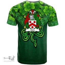 ScotsTee Shop Irish Steen Coat of Arms Irish T Shirt Irish Shamrock Triangle Style