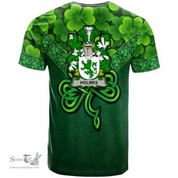 ScotsTee Shop Irish Holmes Coat of Arms Irish T Shirt Irish Shamrock Triangle Style