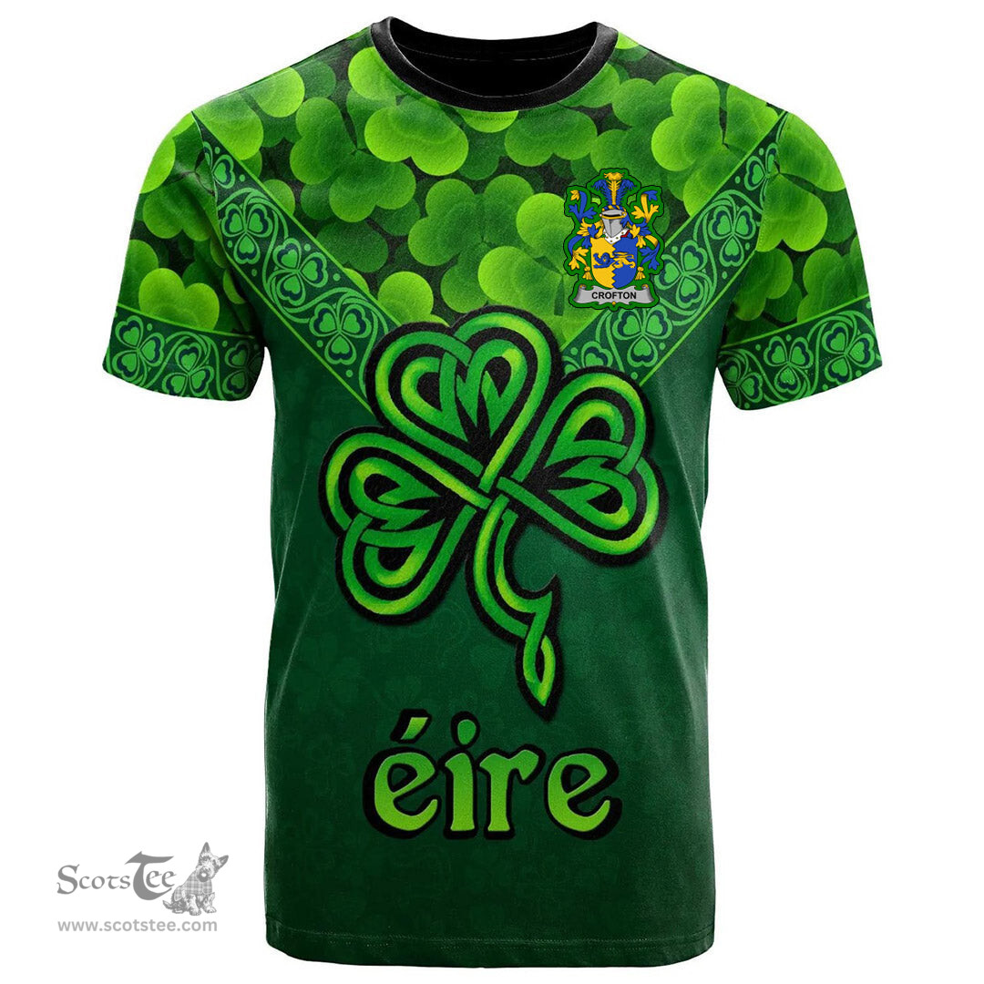 ScotsTee Shop Irish Crofton Coat of Arms Irish T Shirt Irish Shamrock Triangle Style
