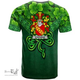 ScotsTee Shop Irish Stephens Coat of Arms Irish T Shirt Irish Shamrock Triangle Style