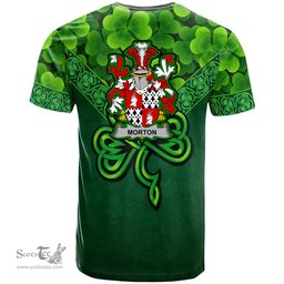 ScotsTee Shop Irish Morton Coat of Arms Irish T Shirt Irish Shamrock Triangle Style