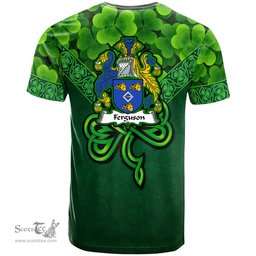 ScotsTee Shop Irish Ferguson Coat of Arms Irish T Shirt Irish Shamrock Triangle Style