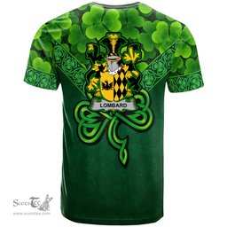 ScotsTee Shop Irish Lombard Coat of Arms Irish T Shirt Irish Shamrock Triangle Style