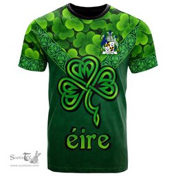 ScotsTee Shop Irish Campbell Coat of Arms Irish T Shirt Irish Shamrock Triangle Style