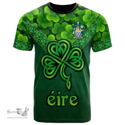 ScotsTee Shop Irish Ticheborne Coat of Arms Irish T Shirt Irish Shamrock Triangle Style