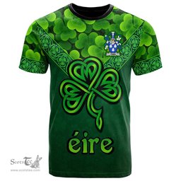 ScotsTee Shop Irish Tobin Coat of Arms Irish T Shirt Irish Shamrock Triangle Style