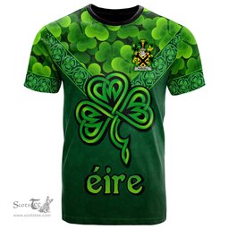 ScotsTee Shop Irish Purcell Coat of Arms Irish T Shirt Irish Shamrock Triangle Style