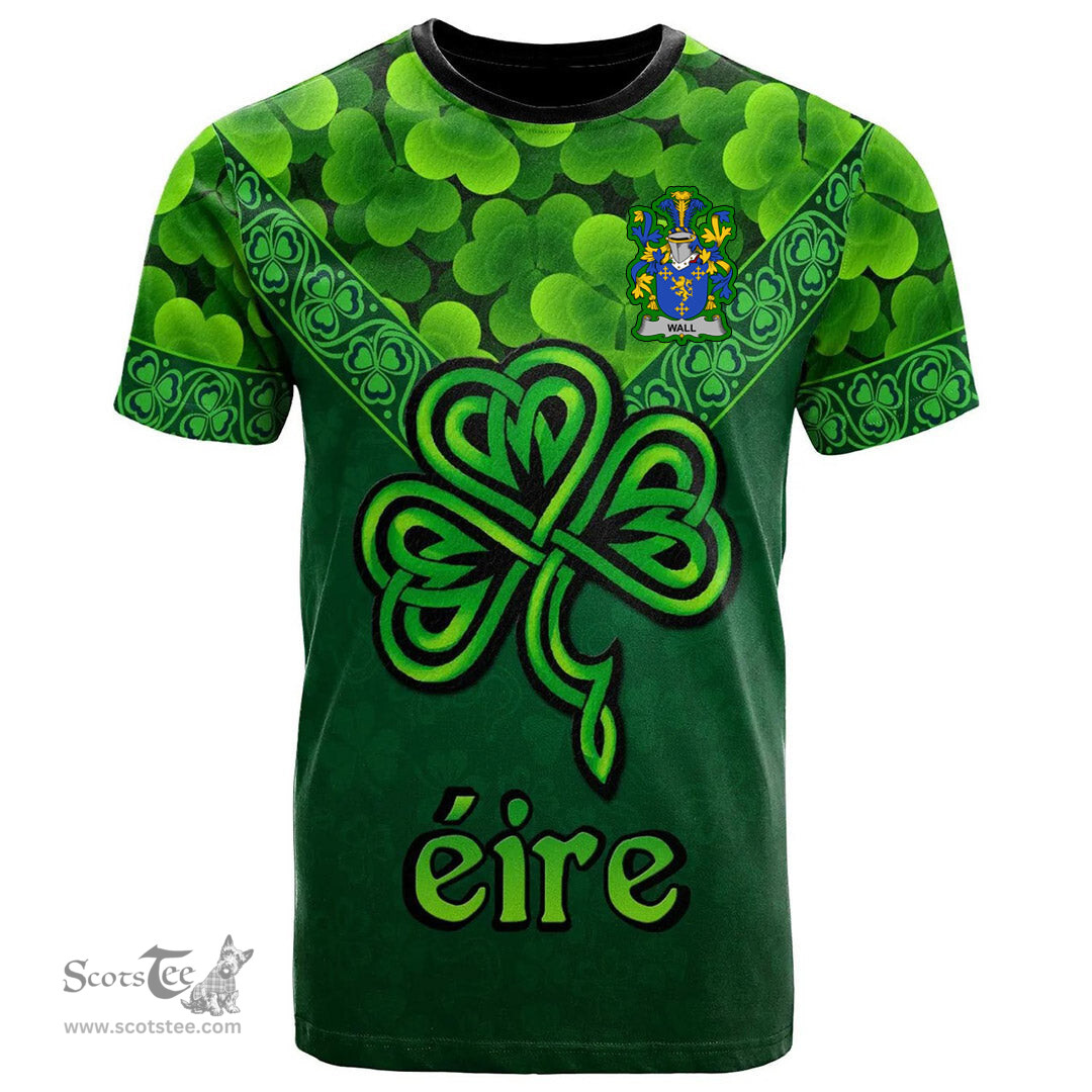 ScotsTee Shop Irish Wall Coat of Arms Irish T Shirt Irish Shamrock Triangle Style