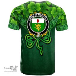 ScotsTee Shop Irish House of MACGENIS Coat of Arms Irish T Shirt Irish Shamrock Triangle Style
