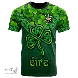 ScotsTee Shop Irish Clements Coat of Arms Irish T Shirt Irish Shamrock Triangle Style